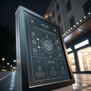 Квадратная AI-композиция для визуализации обучения языкам с ИИ