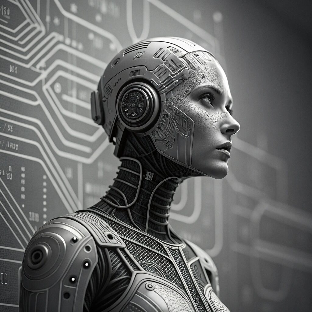 AI-чатбот приглашает к общению — абстрактное графитовое изображение в фирменном стиле